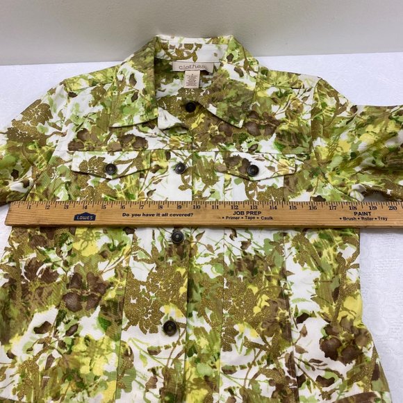 c.l.o.t.h.e.s  Fashion Jacket. Women Size Small Denim Fabric Floral Print. - Picture 6 of 10